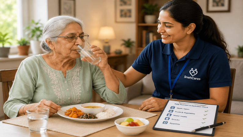 Monitor eating and hydration habits